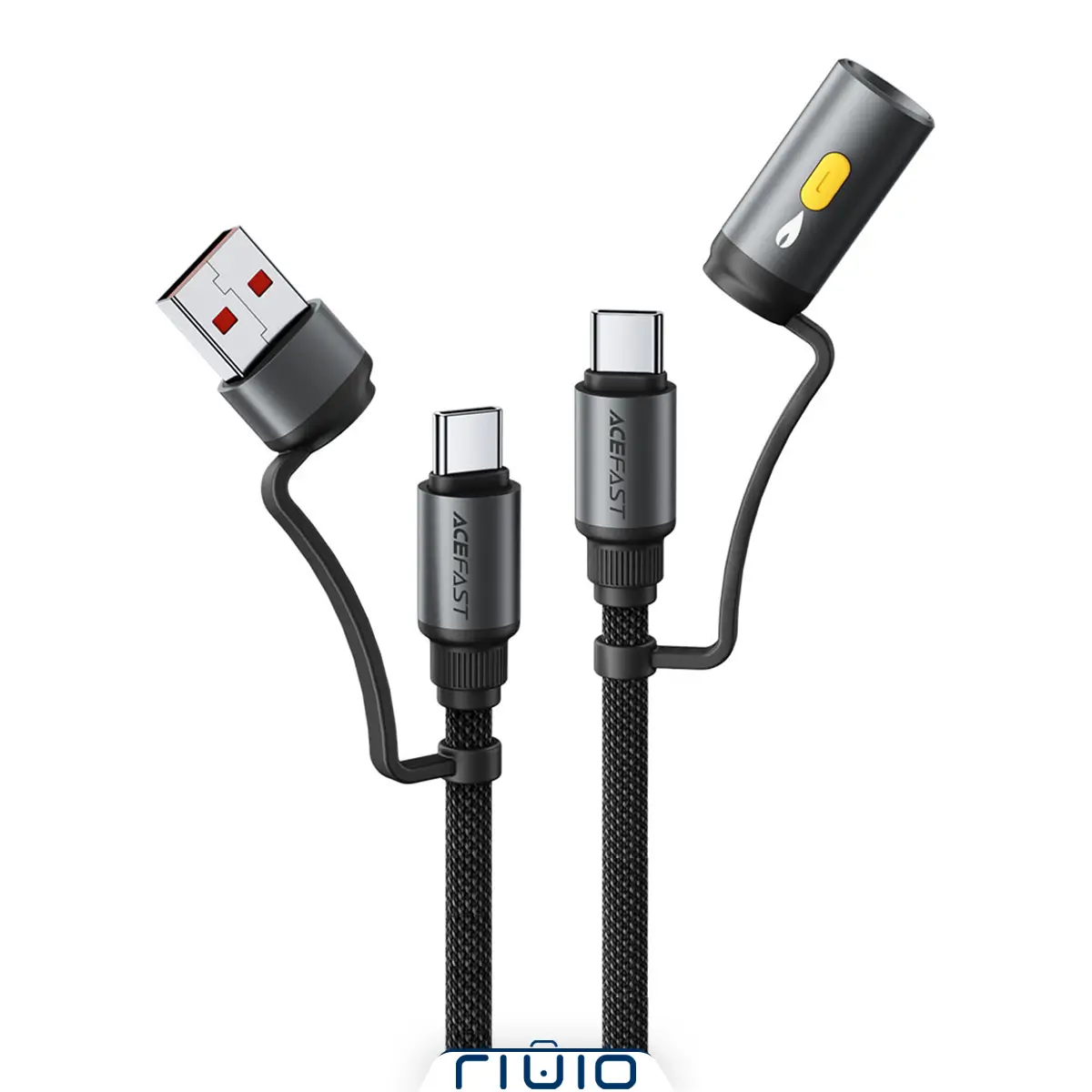 کابل USB-C به USB-C چندکاره ایس فست 60W مدل ACEFAST J6 طول 1.2 متر